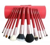 Estojo com 12 pincéis Zoreya - Vermelho